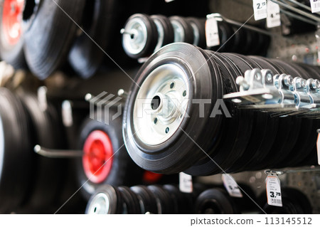 Industrial trolley Swivel Rubber Caster Wheels in store not fixed and break wheel. Industrial trolley Swivel Rubber Caster Wheels in store not fixed and break wheel. 113145512