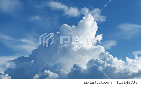 Clouds spreading in the blue sky in mid-August 01 113145733