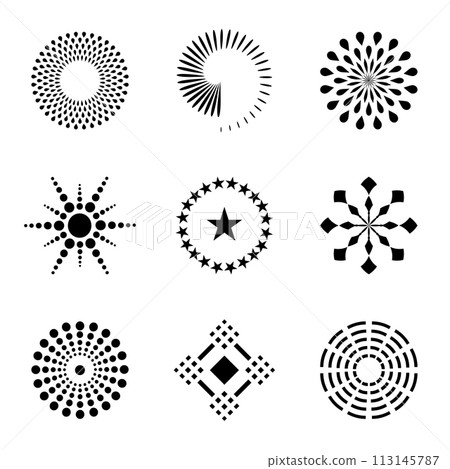 Design Elements Set. Abstract Dots Icons. Vector Art. 113145787
