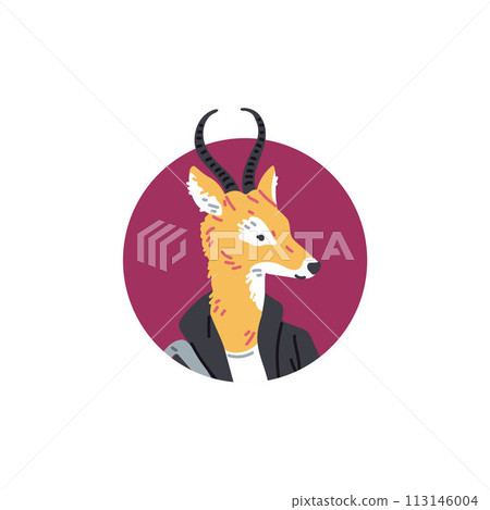 Antelope in sleek jacket vector illustration 113146004