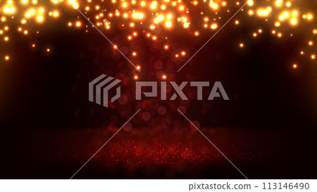 Elegant Falling Red and Gold Glitter, Suitable For Christmas and Other, Vector Illustration 113146490