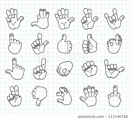Artistic Collection of Hand Drawn Hand Set. Isolated and Real Pen Sketch, Vector Illustration Artistic Collection of Hand Drawn Hand Set. Isolated and Real Pen Sketch, Vector Illustration 113146788