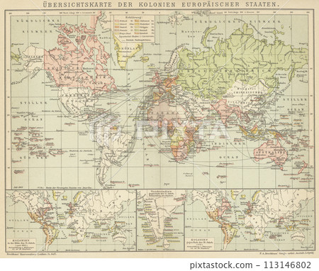 Early 20th century world map European colonies Early 20th century world map European colonies 113146802