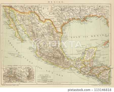 Early 20th century world map Mexico Early 20th century world map Mexico 113146818