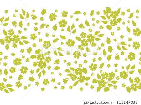 Pattern with pretty flowers. Beautiful decorative natural plants and leaves. 113147035