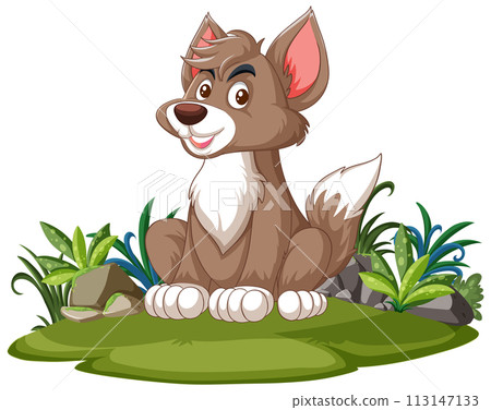 Cheerful Dog Sitting in Nature Cheerful Dog Sitting in Nature 113147133