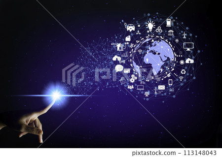business people pointing to internet connection virtual screen interface technology information technology network Wireless innovation around the world Internet data collection technology for business business people pointing to internet connection virtual screen interface technology information technology network Wireless innovation around the world Internet data collection technology for business 113148043