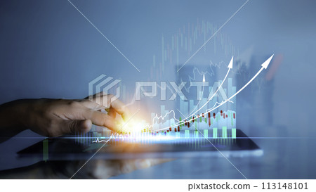 Business success concept . concept wealth stock investment..Business growth in the digital age.Digital transformation for next generation technology.concept technology is growing by leaps and bounds. Business success concept . concept wealth stock investment..Business growth in the digital age.Digital transformation for next generation technology.concept technology is growing by leaps and bounds. 113148101