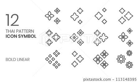 thai pattern icon symbol vector set bold linear thai pattern icon symbol vector set bold linear 113148395