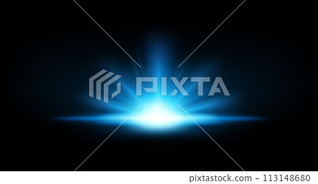 Blue Rays Rising on Dark Background. Suitable For Product Advertising, Product Design, and Other, Vector Illustration Blue Rays Rising on Dark Background. Suitable For Product Advertising, Product Design, and Other, Vector Illustration 113148680