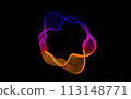 Futuristic colorful sphere of lines. Network connection big data. Abstract technology background. Place for text. 3d rendering. 113148771