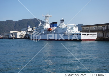 關門海峽日本海上保安廳大型訓練艦「PL23嚴島」雙層橋 113148876