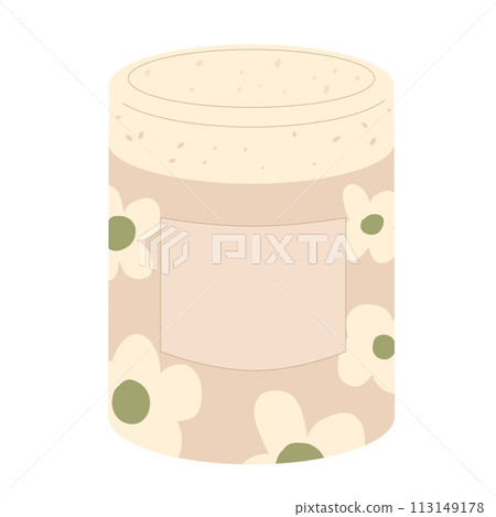 Skincare body cream cosmetics jar isolated on white background. Beauty home procedure product. Moisturizing serum. Flat vector illustration 113149178