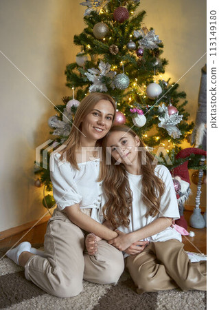 Family celebrate new year eve at home 113149180