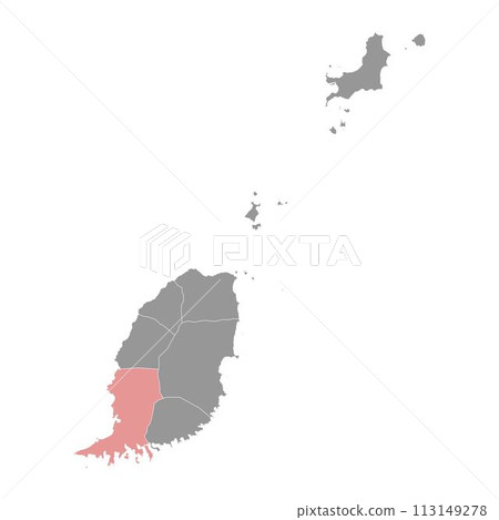 Saint George Parish map, administrative division of Grenada. Vector illustration. Saint George Parish map, administrative division of Grenada. Vector illustration. 113149278