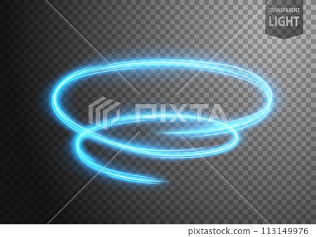 Abstract Blue Vortex of Light with A Transparent Background, Isolated and Easy to Edit, Vector Illustration 113149976