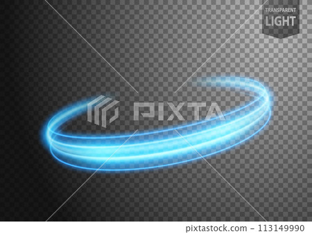 Abstract Blue Ring of Light with A Transparent Background, Isolated and Easy to Edit, Vector Illustration 113149990