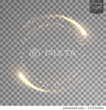 Rotating Gold Light. Isolated on Transparent Background, Vector Illustration 113150069