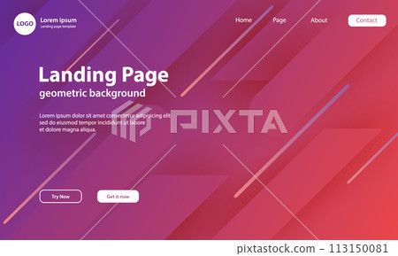 Geometric Background with Dynamic Shapes Composition, Vector Illustration 113150081