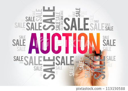 AUCTION words cloud, business concept background 113150588