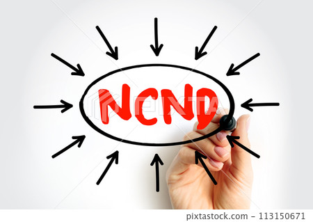 NCND Non-Circumvention and Non-Disclosure - legally-binding agreement that is established to prevent a business from being bypassed, acronym text with marker NCND Non-Circumvention and Non-Disclosure - legally-binding agreement that is established to prevent a business from being bypassed, acronym text with marker 113150671