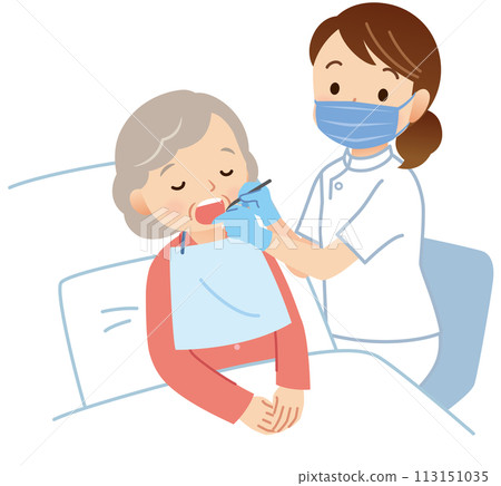 臥床老人接受牙科檢查 - 到府醫療 臥床老人接受牙科檢查 - 到府醫療 113151035