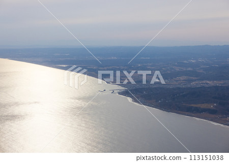 Aerial view of the North Pacific Ocean in Hokkaido Aerial view of the North Pacific Ocean in Hokkaido 113151038