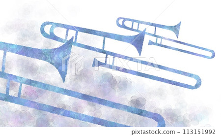 長號的彩色插圖 113151992