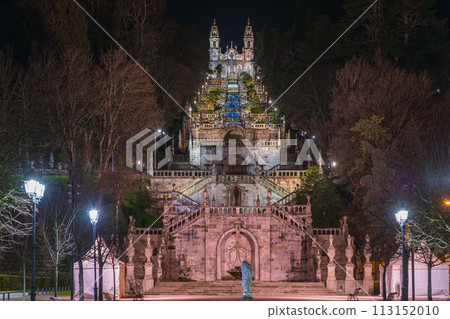Portugal, Lamego, Nossa Senhora dos Remedios church, spectacular night view 113152010