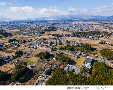 view of Fuji mountain in the background ,Japan. 113152388