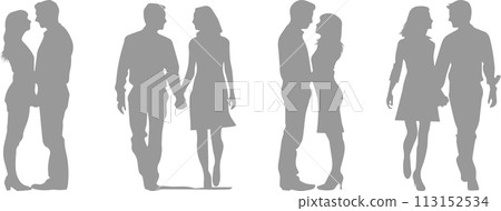 Grey lovers silhouette set 113152534