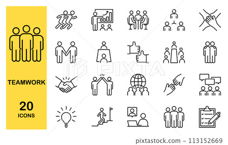 Icon set about business and teamwork 113152669