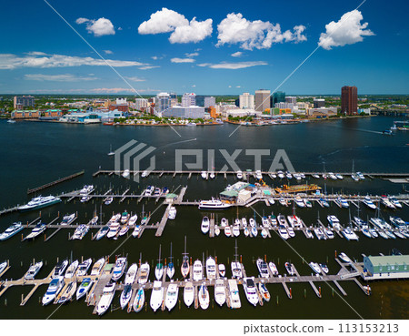 Norfolk, Virginia, USA over the Elizabeth River 113153213