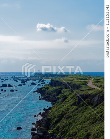 用無人機空中拍攝的宮古島東平安名崎的壯麗景色 113153343