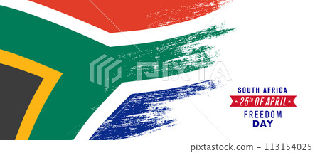 South Africa happy freedom day greeting card, banner vector illustration 113154025