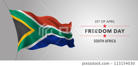 South Africa happy freedom day greeting card, banner with template text vector illustration 113154030
