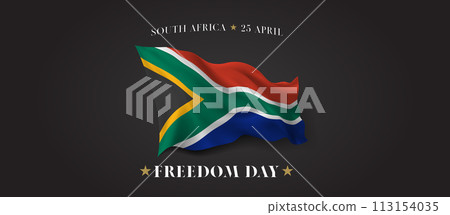 South Africa freedom day vector banner, greeting card 113154035