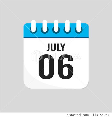 Icon page calendar day - 6 July 113154037