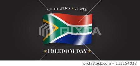 South Africa happy freedom day greeting card, banner with template text vector illustration 113154038