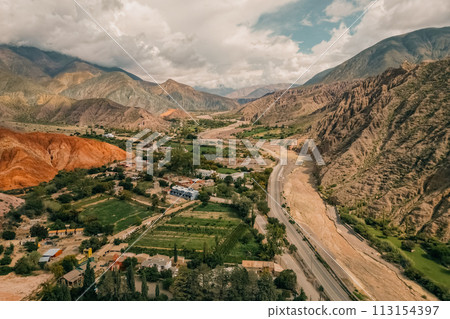 Aerial View Cerro siete colores - Purmamarca - Jujuy - Argentina 113154397