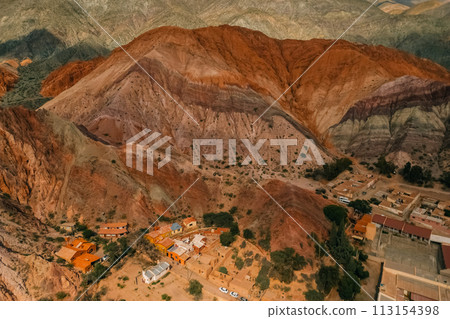 Aerial View Cerro siete colores - Purmamarca - Jujuy - Argentina 113154398