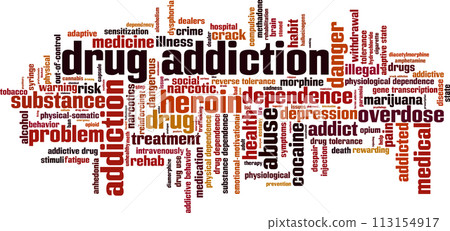 Drug addiction word cloud 113154917