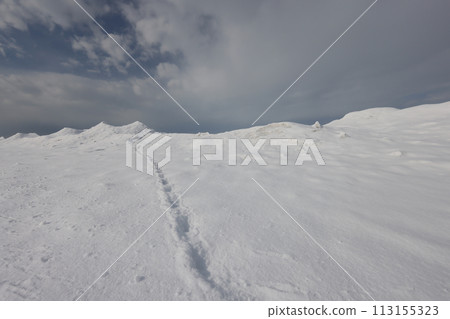 Hokkaido Ikushina coast drift ice hill view Hokkaido Ikushina coast drift ice hill view 113155323