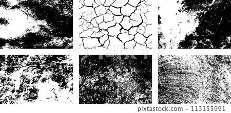 Black and white grunge. Distress overlay texture. Abstract surface dust and rough dirty wall background concept. Distress illustration simply place over object to create grunge effect. Vector EPS10. 113155991