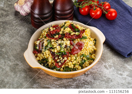 Vegetarian Pasta ptitim with vegetables 113156256