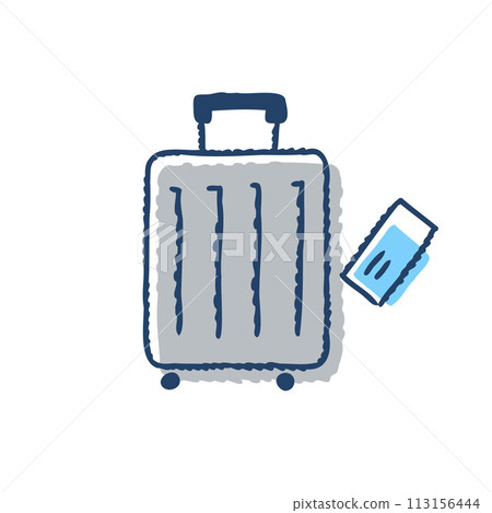 suitcase and ticket 113156444