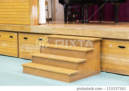 Stairs leading up to the gymnasium stage Stairs leading up to the gymnasium stage 113157161