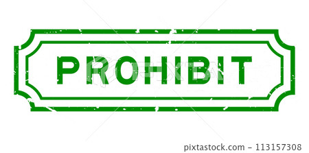 Grunge green prohibit word rubber seal stamp on white background Grunge green prohibit word rubber seal stamp on white background 113157308