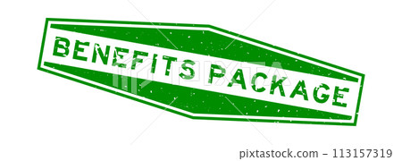 Grunge green benefits package word hexagon rubber seal stamp on white background Grunge green benefits package word hexagon rubber seal stamp on white background 113157319