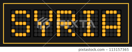 Orange color led banner in word syria on black background Orange color led banner in word syria on black background 113157365